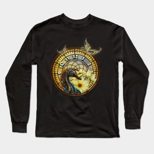 Seahorse with a Steampunk Flair clocks and flowers Long Sleeve T-Shirt